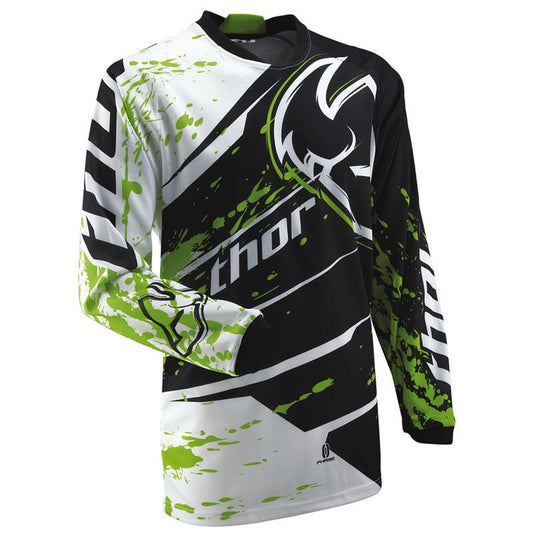 JERSEY - THOR S13 PHASE JERSEY YOUTH - SPLATTER GREEN