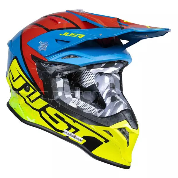 JUST 1 - J39 THRUSTER HELMET - YELLOW/RED/BLUE