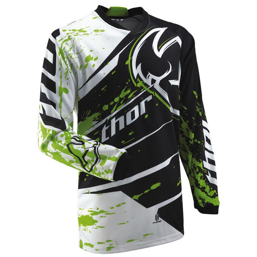 JERSEY - THOR S13 PHASE JERSEY YOUTH - SPLATTER GREEN
