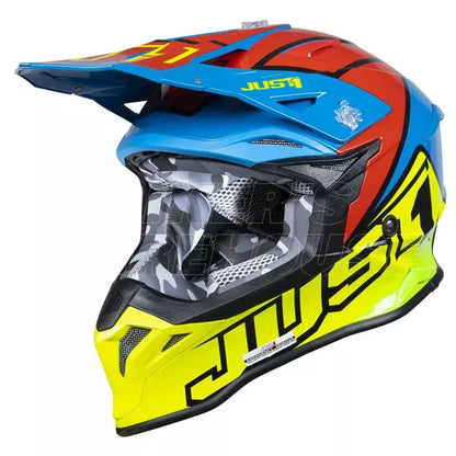 JUST 1 - J39 THRUSTER HELMET - YELLOW/RED/BLUE