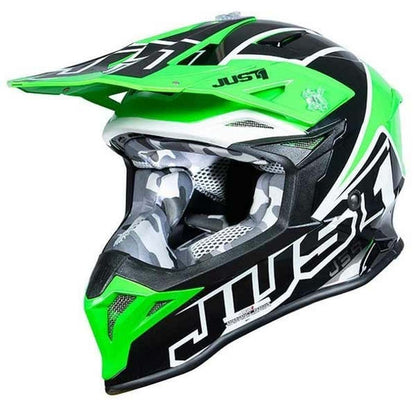 JUST 1 - J39 THRUSTER HELMET - BLACK/WHITE/GREEN
