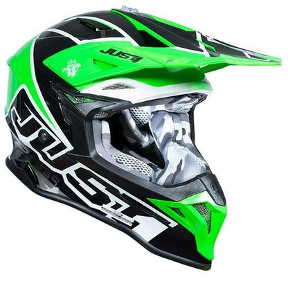JUST 1 - J39 THRUSTER HELMET - BLACK/WHITE/GREEN