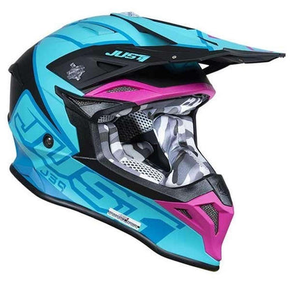 JUST 1 - J39 THRUSTER HELMET - PETROL BLUE/FUXIA/BLACK