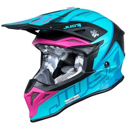 JUST 1 - J39 THRUSTER HELMET - PETROL BLUE/FUXIA/BLACK