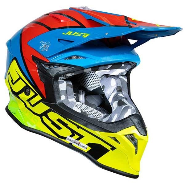 JUST 1 - J39 THRUSTER HELMET - YELLOW/RED/BLUE